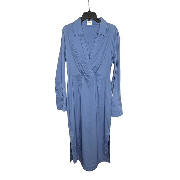 Suboo Dresses & Skirts - Suboo Blue Classic Office Long Sleeve Midi Collared Neckline Dress Size Large